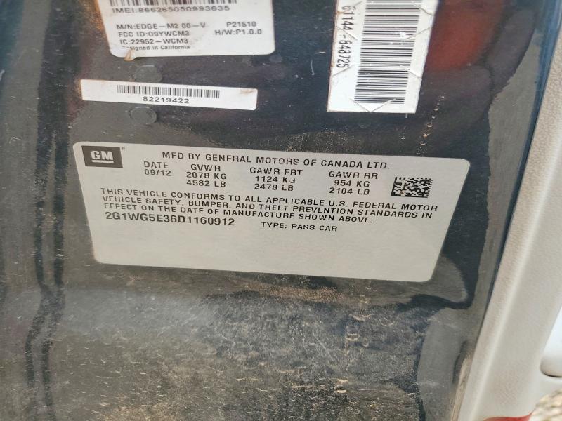53885106 :رقم المزاد ، 2G1WG5E36D1160912 vin ، 2013 Chevrolet Impala مزاد بيع