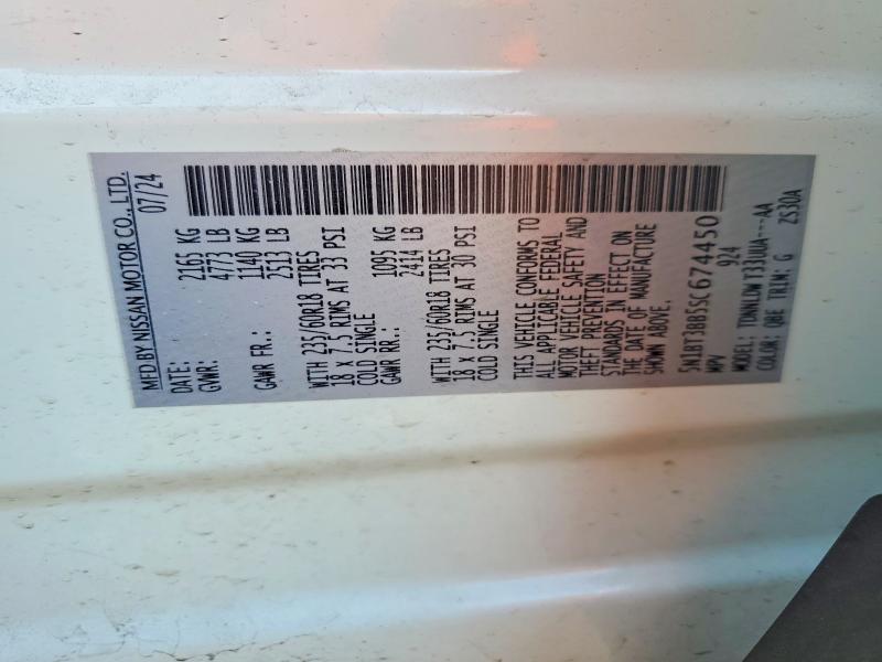 Aukcja sprzedaży 2025 Nissan Rogue, vin: 5N1BT3BB5SC674450, numer aukcji: 52090906