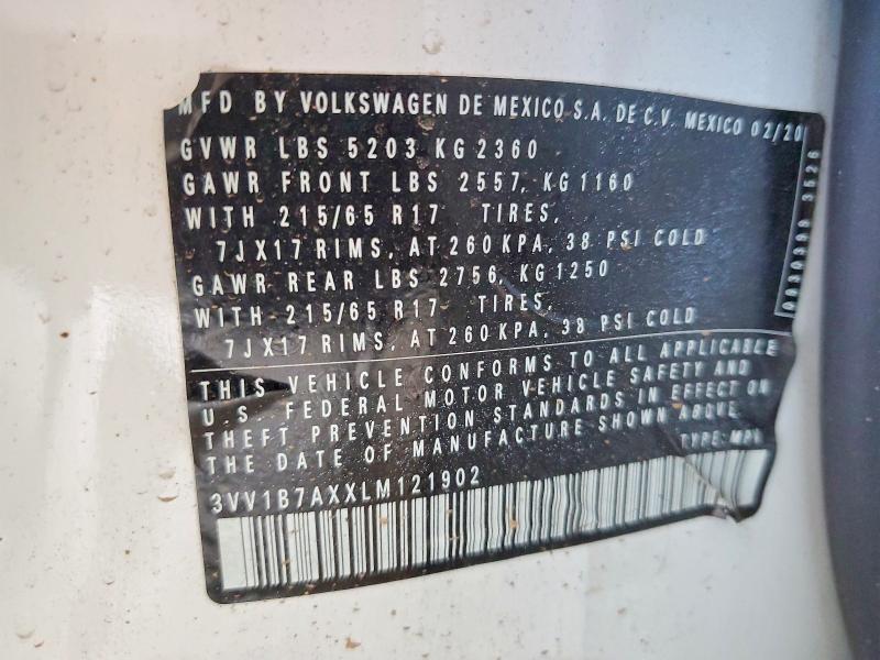 2020 Volkswagen Tiguan მანქანა იყიდება აუქციონზე, vin: 3VV1B7AXXLM121902, აუქციონის ნომერი: 54553596