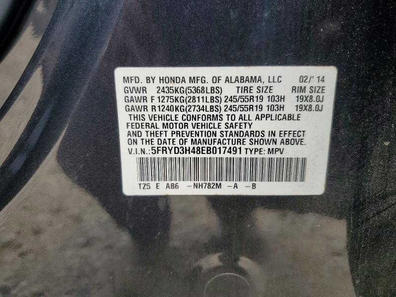 54468636 :رقم المزاد ، 5FRYD3H48EB017491 vin ، 2014 Acura Mdx مزاد بيع
