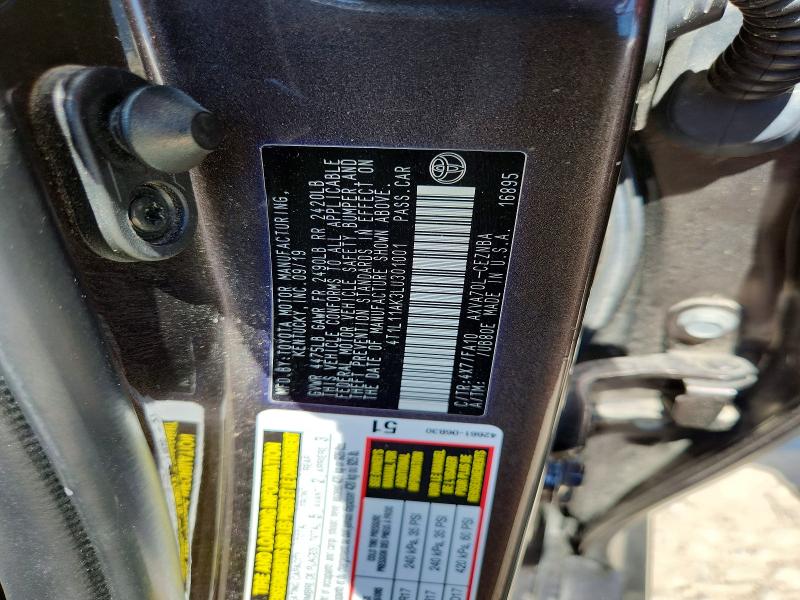 2020 Toyota Camry მანქანა იყიდება აუქციონზე, vin: 4T1L11AK3LU301001, აუქციონის ნომერი: 53616846