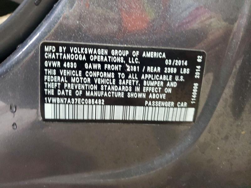 Продаж на аукціоні авто 2014 Volkswagen Passat, vin: 1VWBN7A37EC085482, номер лоту: 52484516