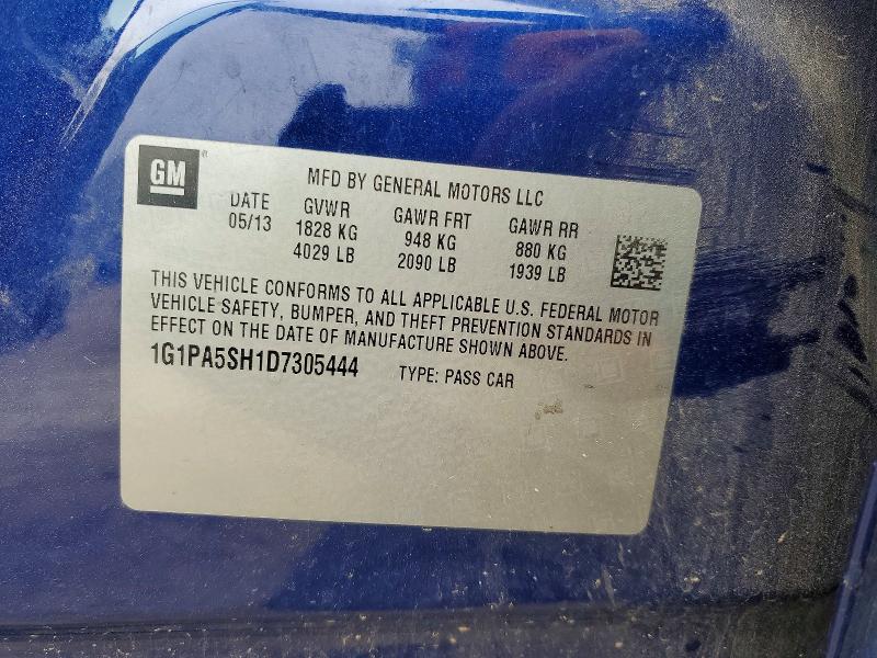 52338686 :رقم المزاد ، 1G1PA5SH1D7305444 vin ، 2013 Chevrolet Cruze مزاد بيع