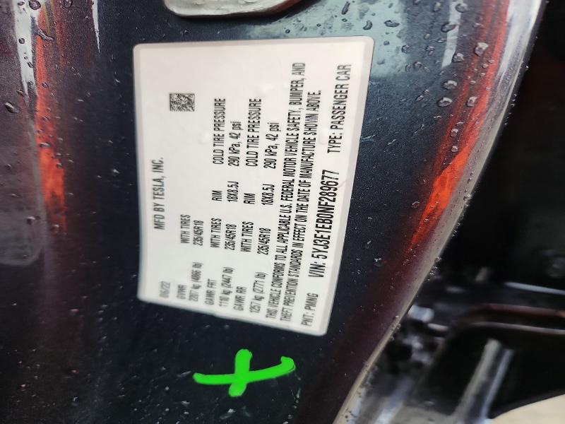 2022 Toyota Model 3 მანქანა იყიდება აუქციონზე, vin: 5YJ3E1EB0NF289677, აუქციონის ნომერი: 54763276