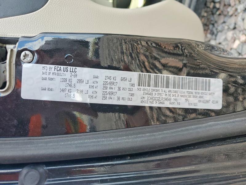 Aukcja sprzedaży 2020 Dodge Grand Caravan, vin: 2C4RDGCG2LR194540, numer aukcji: 52727696