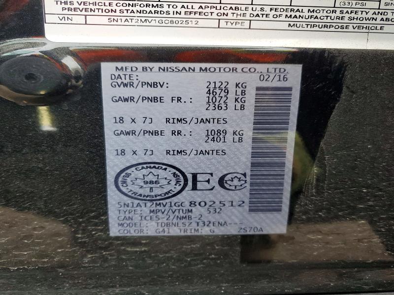 Продаж на аукціоні авто 2016 Nissan Rogue, vin: 5N1AT2MV1GC802512, номер лоту: 53249616