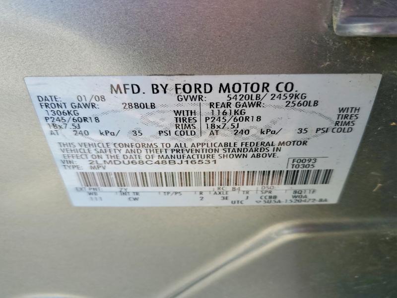 Продажа на аукционе авто 2008 Lincoln Mkx, vin: 2LMDU68C48BJ16531, номер лота: 53274446