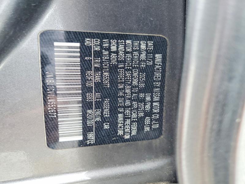 52749056 :رقم المزاد ، JN1BJ1CV1LW552677 vin ، 2020 Nissan Rogue Sport مزاد بيع