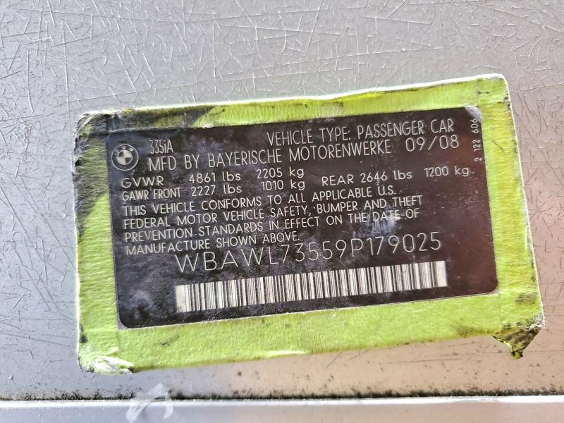Aukcja sprzedaży 2009 Bmw 335, vin: WBAWL73559P179025, numer aukcji: 52718396
