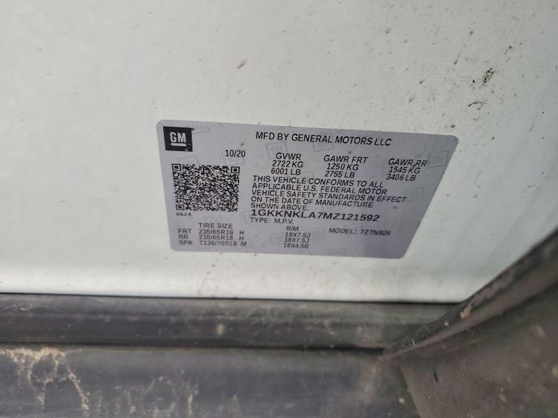 Aukcja sprzedaży 2021 Gmc Acadia, vin: 1GKKNKLA7MZ121592, numer aukcji: 55256426
