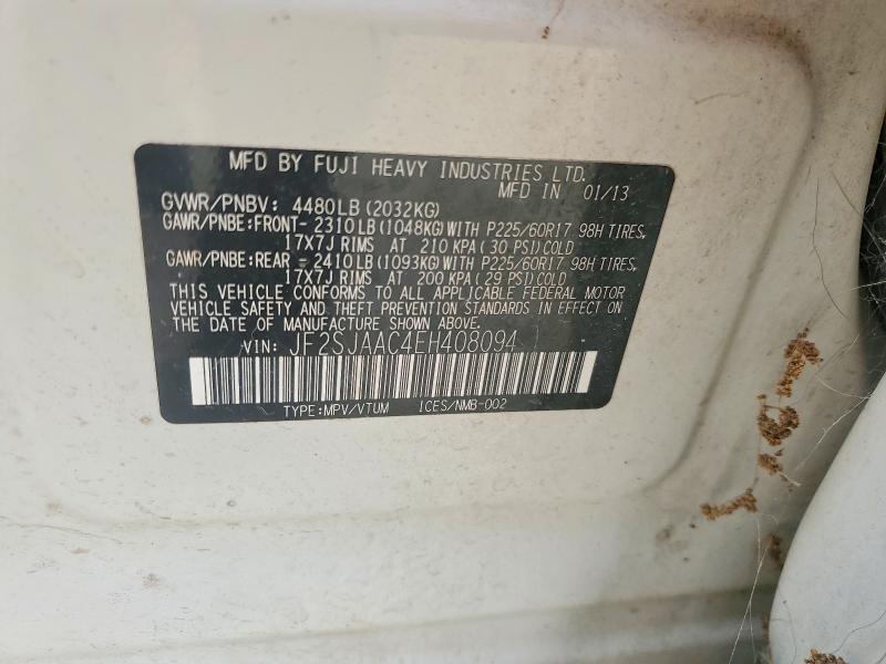 52809266 :رقم المزاد ، JF2SJAAC4EH408094 vin ، 2014 Subaru Forester مزاد بيع