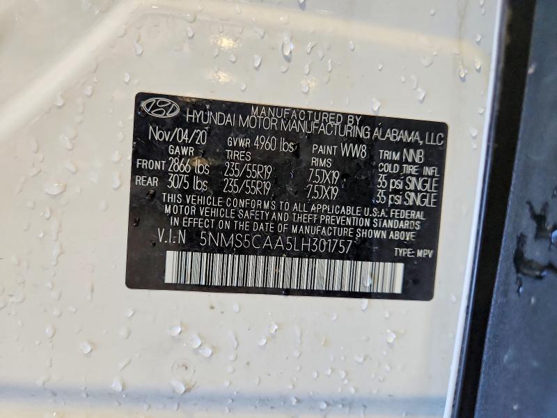Продажа на аукционе авто 2020 Hyundai Santa Fe, vin: 5NMS5CAA5LH301757, номер лота: 55067126