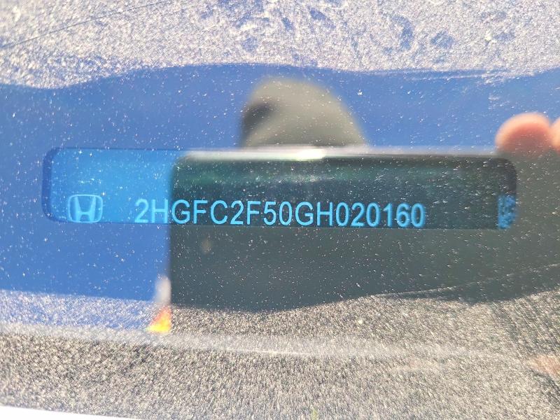Продажа на аукционе авто 2016 Honda Civic, vin: 2HGFC2F50GH020160, номер лота: 53214186