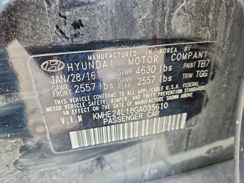 Продажа на аукционе авто 2016 Hyundai Sonata Hybrid, vin: KMHE24L18GA035610, номер лота: 54983536