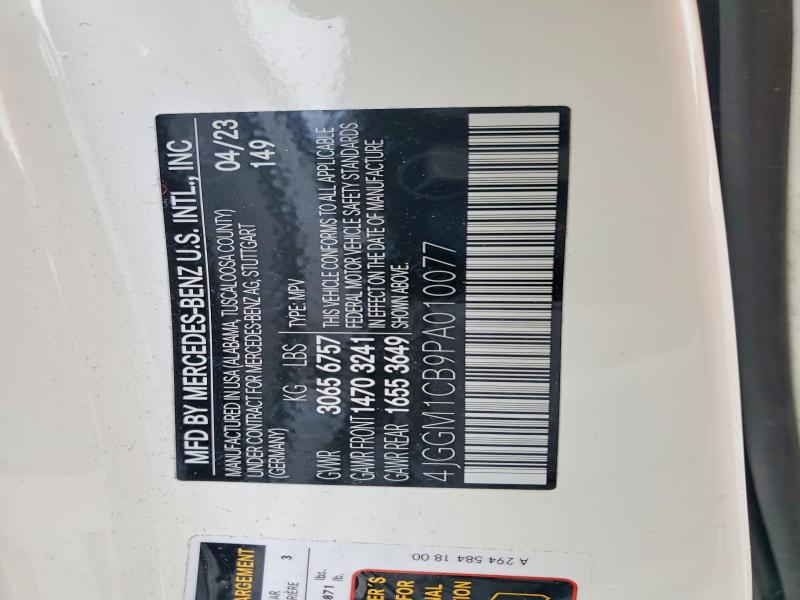 Aukcja sprzedaży 2023 Mercedes-benz Eqe Suv, vin: 4JGGM1CB9PA010077, numer aukcji: 53594286