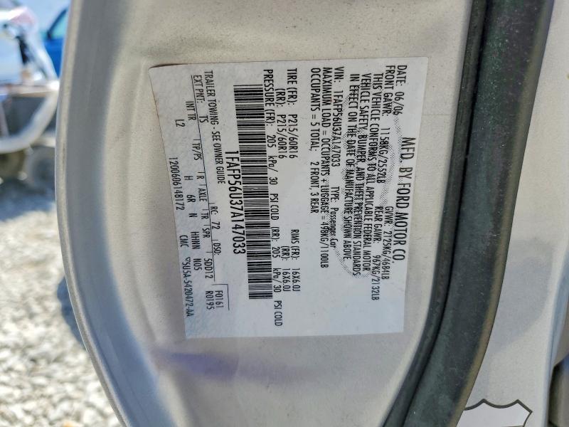 53459006 :رقم المزاد ، 1FAFP56U37A147033 vin ، 2007 Ford Taurus مزاد بيع