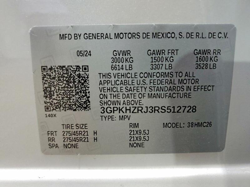 Продаж на аукціоні авто 2024 Honda Prologue, vin: 3GPKHZRJ3RS512728, номер лоту: 54939986