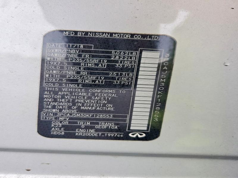 Продаж на аукціоні авто 2019 Infiniti Qx50, vin: 3PCAJ5M30KF128553, номер лоту: 54018136