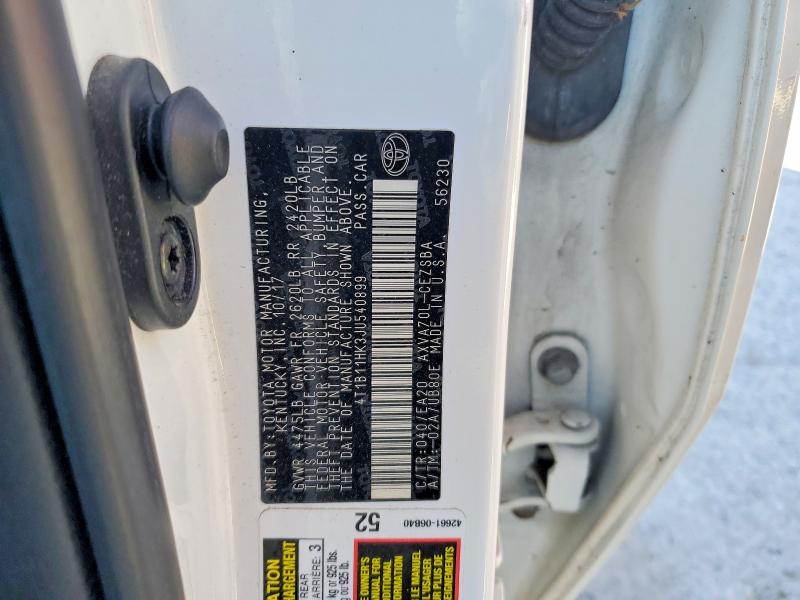 2018 Toyota Camry მანქანა იყიდება აუქციონზე, vin: 4T1B11HK3JU540899, აუქციონის ნომერი: 52880596