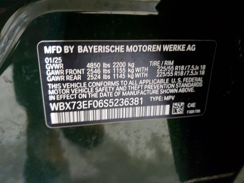 2025 Bmw X1 მანქანა იყიდება აუქციონზე, vin: WBX73EF06S5236381, აუქციონის ნომერი: 51972936