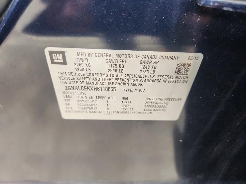 2017 Chevrolet Equinox მანქანა იყიდება აუქციონზე, vin: 2GNALCEKXH6118655, აუქციონის ნომერი: 52557746