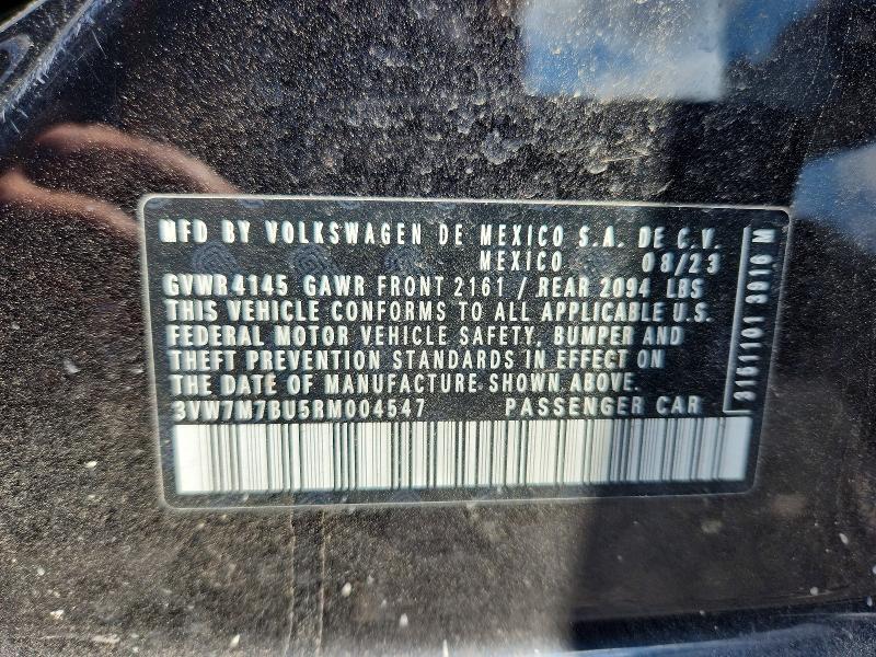 Продажа на аукционе авто 2024 Volkswagen Jetta, vin: 3VW7M7BU5RM004547, номер лота: 52509176