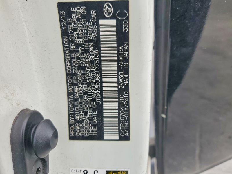 Aukcja sprzedaży 2014 Toyota Prius, vin: JTDKN3DU8E1775138, numer aukcji: 53746096