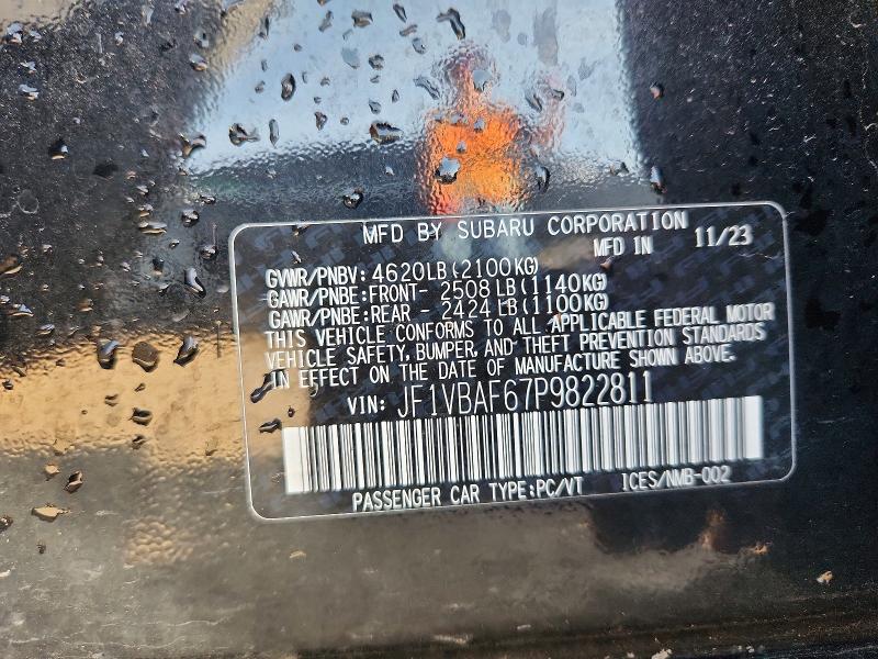 Продажа на аукционе авто 2023 Subaru Wrx, vin: JF1VBAF67P9822811, номер лота: 54707466