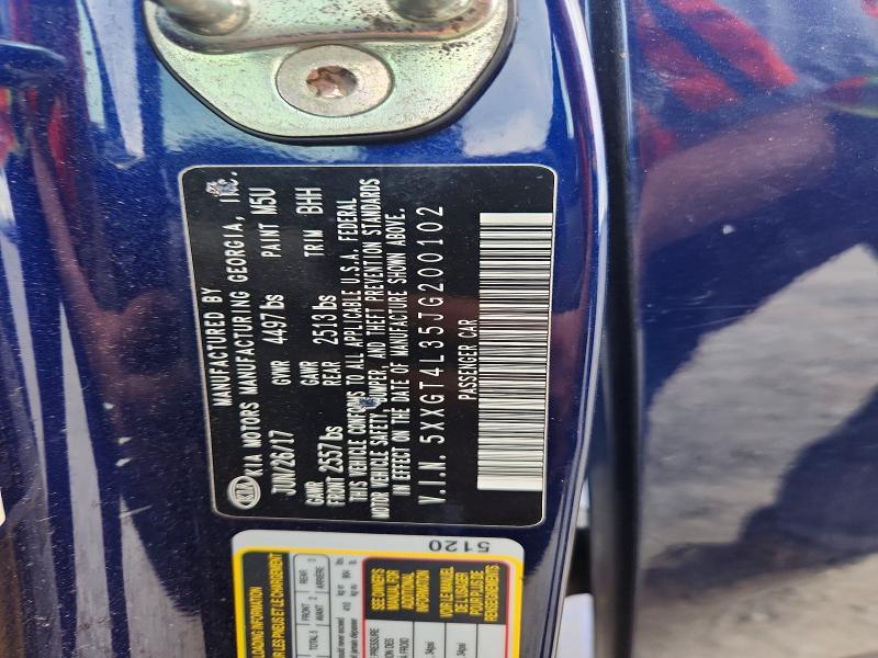 2018 Kia Optima მანქანა იყიდება აუქციონზე, vin: 5XXGT4L35JG200102, აუქციონის ნომერი: 54315726