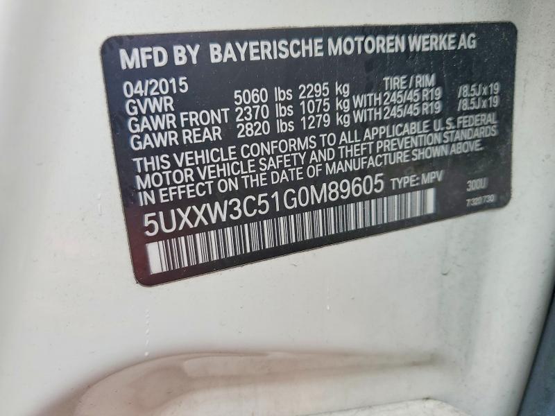 Aukcja sprzedaży 2016 Bmw X4, vin: 5UXXW3C51G0M89605, numer aukcji: 54703436