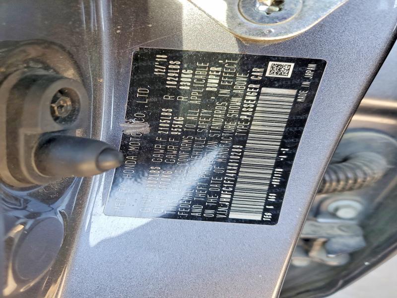 2019 Honda Civic მანქანა იყიდება აუქციონზე, vin: JHMFC1F74KX010289, აუქციონის ნომერი: 52032826