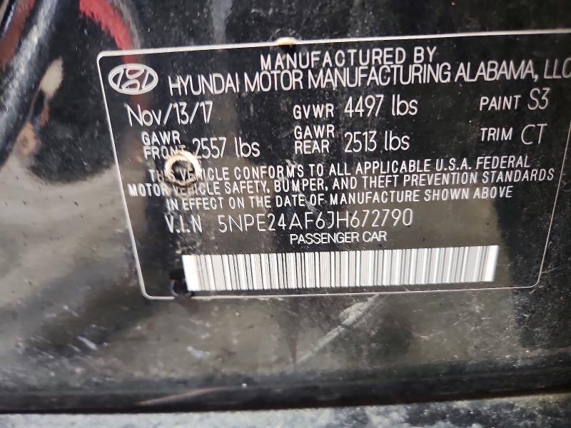 53669906 :رقم المزاد ، 5NPE24AF6JH672790 vin ، 2018 Hyundai Sonata مزاد بيع