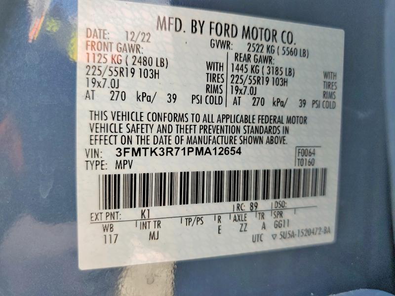 Продажа на аукционе авто 2023 Ford Mustang Mach-e, vin: 3FMTK3R71PMA12654, номер лота: 54692596