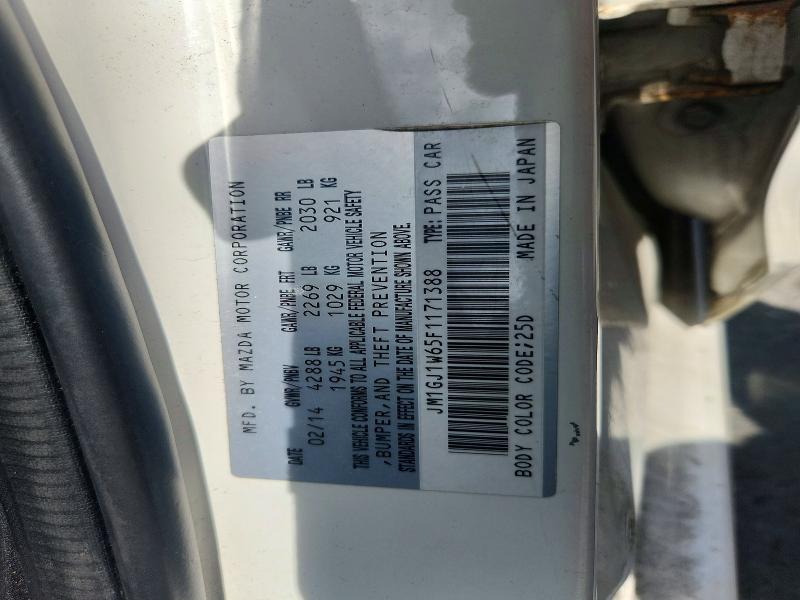 2015 Mazda 6 მანქანა იყიდება აუქციონზე, vin: JM1GJ1W65F1171388, აუქციონის ნომერი: 49014146