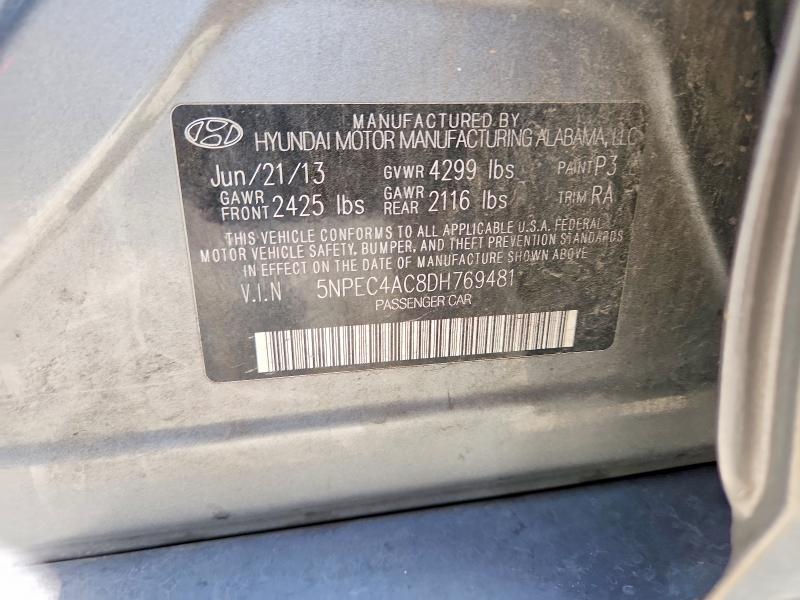 Aukcja sprzedaży 2013 Hyundai Sonata, vin: 5NPEC4AC8DH769481, numer aukcji: 54524786