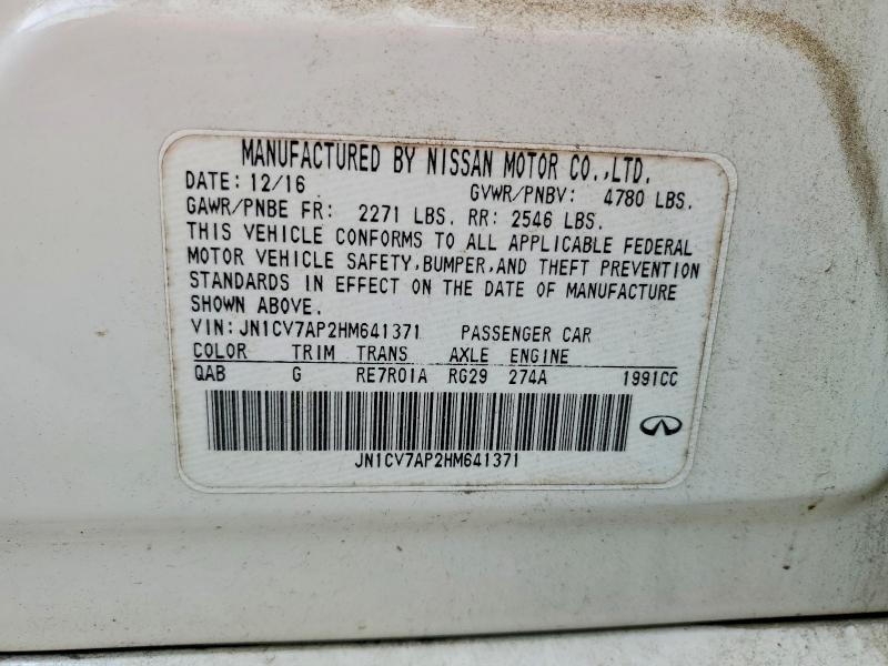 Aukcja sprzedaży 2017 Infiniti Q50, vin: JN1CV7AP2HM641371, numer aukcji: 51528036