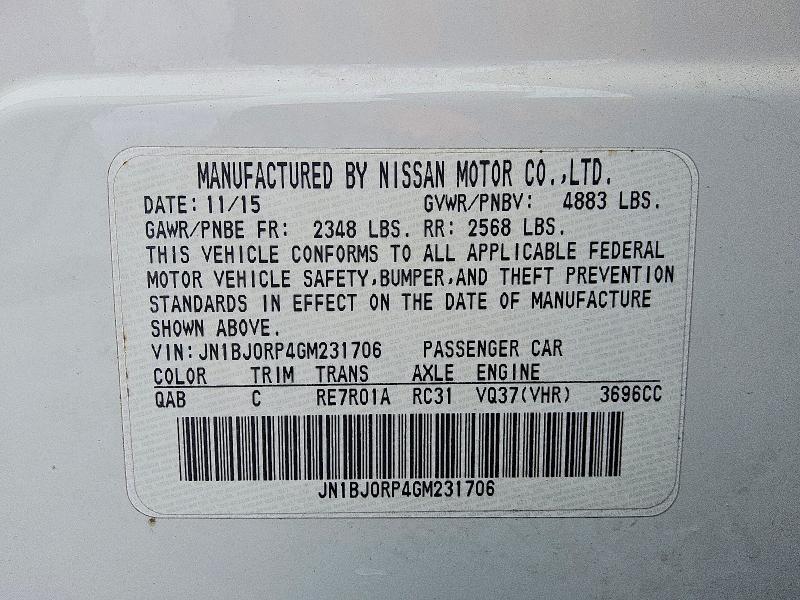 Auction sale of the 2016 Infiniti Qx50, vin: JN1BJ0RP4GM231706, lot number: 51975576
