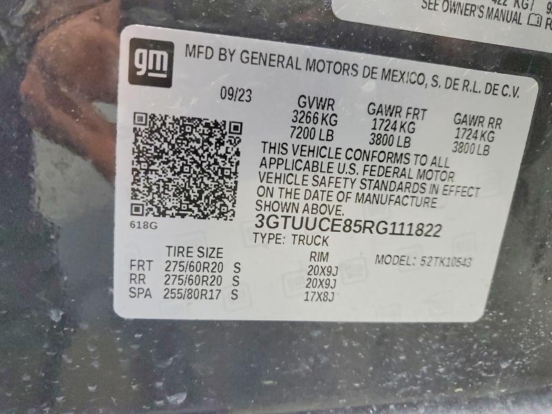 53064166 :رقم المزاد ، 3GTUUCE85RG111822 vin ، 2024 Gmc Sierra مزاد بيع