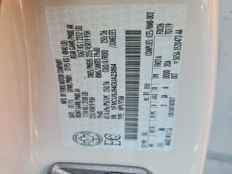 Aukcja sprzedaży 2016 Ford Escape, vin: 1FMCU9J94GUA23864, numer aukcji: 51992906