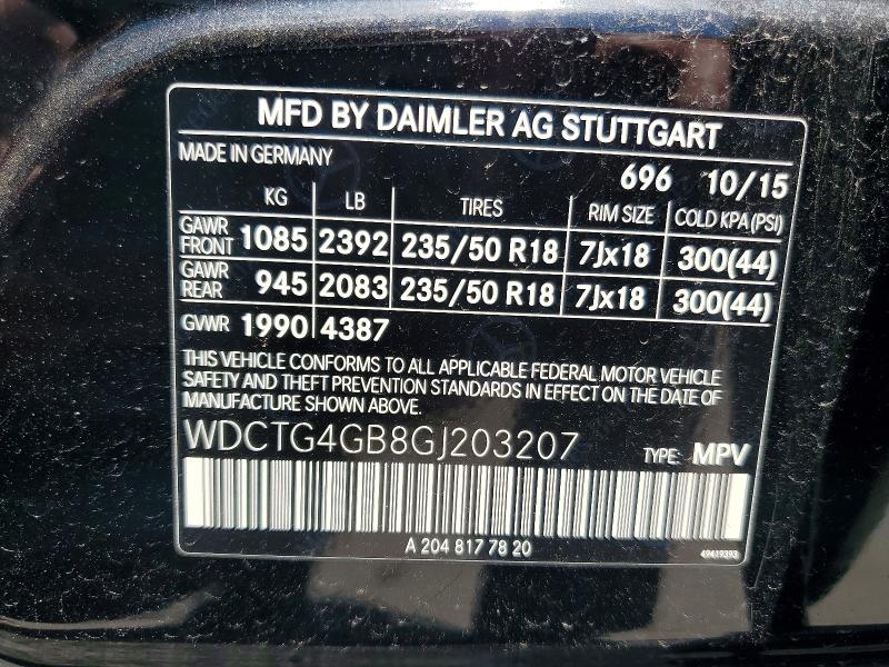 Auction sale of the 2016 Mercedes-benz Gla, vin: WDCTG4GB8GJ203207, lot number: 53345036