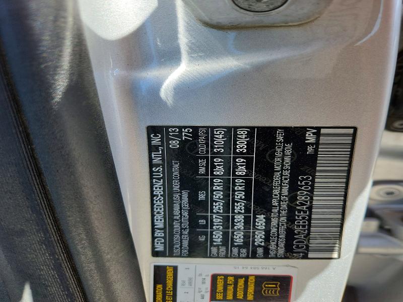 Продаж на аукціоні авто 2014 Mercedes-benz Ml, vin: 4JGDA2EB5EA289653, номер лоту: 53810526
