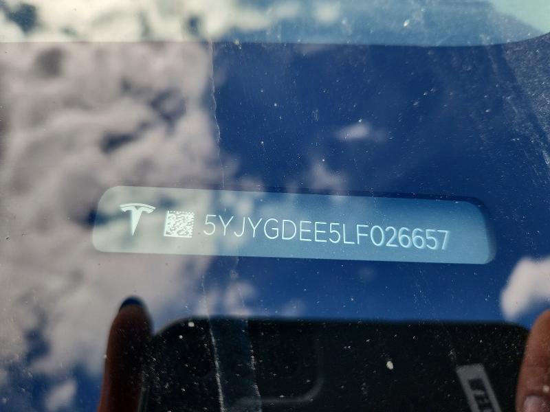 2020 Tesla Model Y მანქანა იყიდება აუქციონზე, vin: 5YJYGDEE5LF026657, აუქციონის ნომერი: 52518666