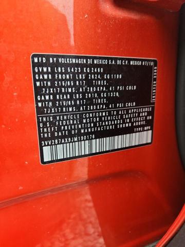 54367236 :رقم المزاد ، 3VV2B7AX9JM190176 vin ، 2018 Volkswagen Tiguan مزاد بيع