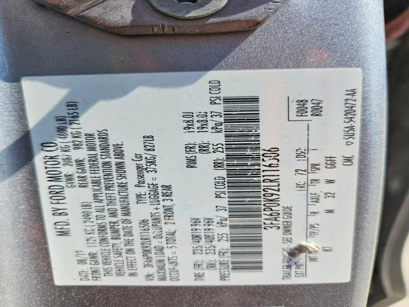 Aukcja sprzedaży 2020 Ford Fusion, vin: 3FA6P0K92LR116506, numer aukcji: 54603706