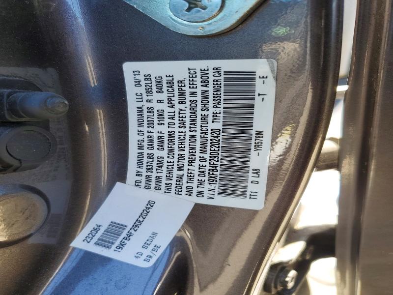 53031656 :رقم المزاد ، 19XFB4F29DE202420 vin ، 2013 Honda Civic مزاد بيع