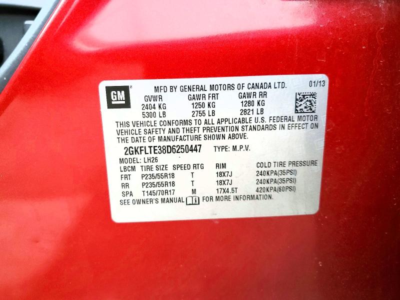 Продаж на аукціоні авто 2013 Gmc Terrain, vin: 2GKFLTE38D6250447, номер лоту: 52356316