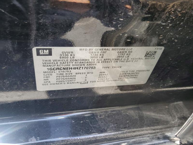 Aukcja sprzedaży 2017 Chevrolet Silverado, vin: 1GCRCNEH4HZ170783, numer aukcji: 54885736