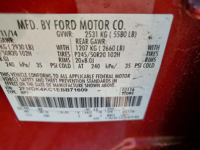 Aukcja sprzedaży 2014 Ford Edge, vin: 2FMDK4KC1EBB71609, numer aukcji: 53165556