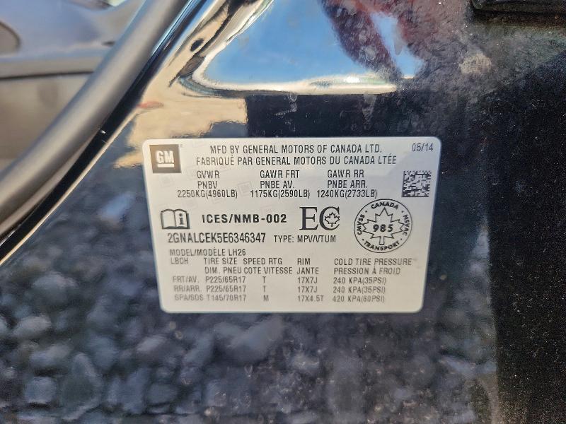 55177526 :رقم المزاد ، 2GNALCEK5E6346347 vin ، 2014 Chevrolet Equinox مزاد بيع
