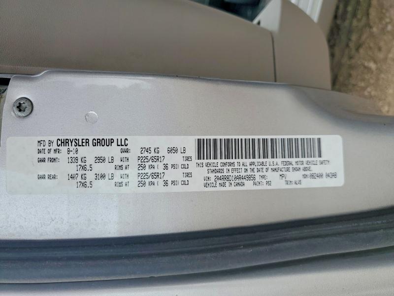 Продажа на аукционе авто 2010 Chrysler Town & Country, vin: 2A4RR8D10AR449856, номер лота: 53548396